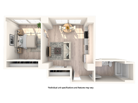 a floor plan of a home with a staircase and a living room